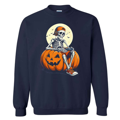Skeleton Gamer Halloween Sweatshirt, Boys Pumpkin Gaming Shirt, Funny Halloween Gift