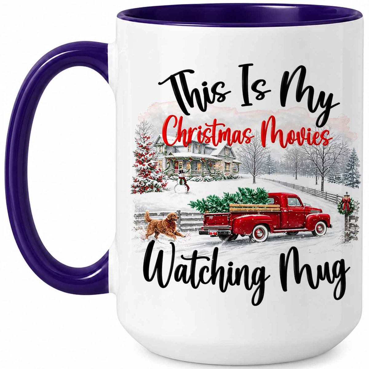 Christmas Movie Mug, Red Truck Christmas Tree Coffee Mug, Holiday Gift for Family