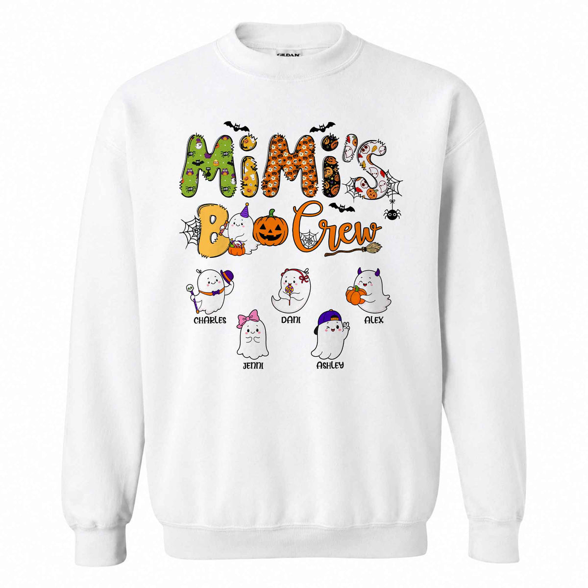 Personalized Halloween Shirt - Mimi's Boo Crew T-Shirt Sweatshirt - Spooky Season Gift for Mom, Grandma