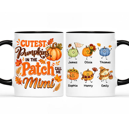 Personalized Thanksgiving Mug - The Cutest Pumpkins Call Me Mimi - Thanksgiving Gift for Mom, Grandma