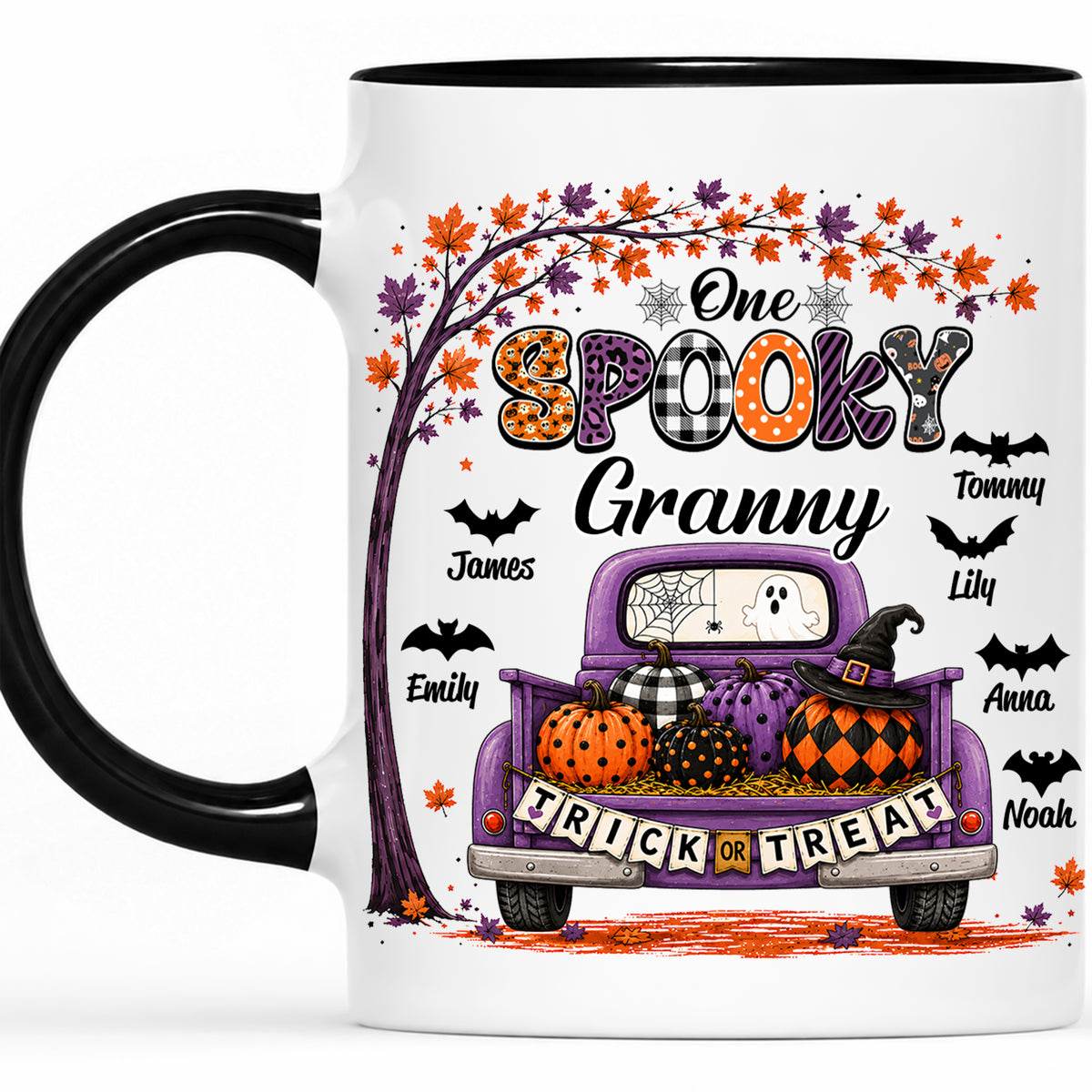 Personalized Halloween Accent Mug - One Spooky Granny Coffee Cup - Halloween Gift for Grandma, Mom