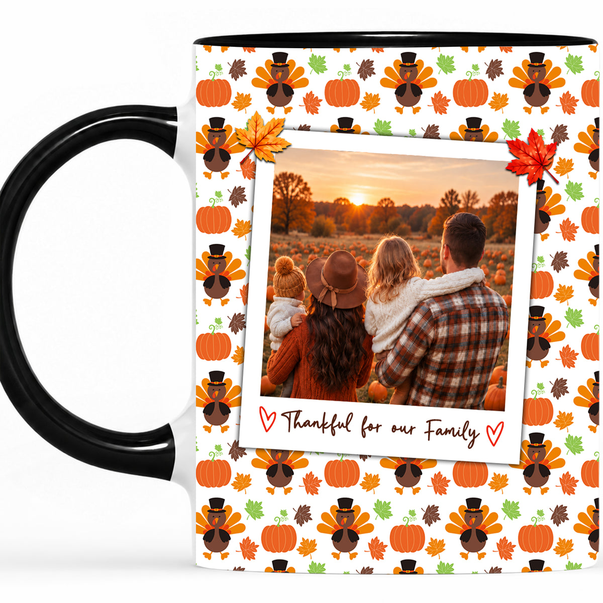Personalized Thanksgiving Mug - Custom Photo & Message Accent Mug - Family Thanksgiving Gift