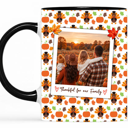 Personalized Thanksgiving Mug - Custom Photo & Message Accent Mug - Family Thanksgiving Gift