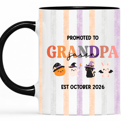 Personalized Halloween New Grandpa Grandma Mug Set - Custom Promoted to Grandparents Accent Mug