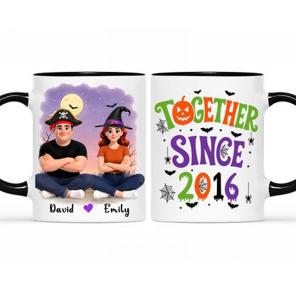 Personalized Halloween Couple Mug - Together Since Accent Mug - Halloween Gift for Couples