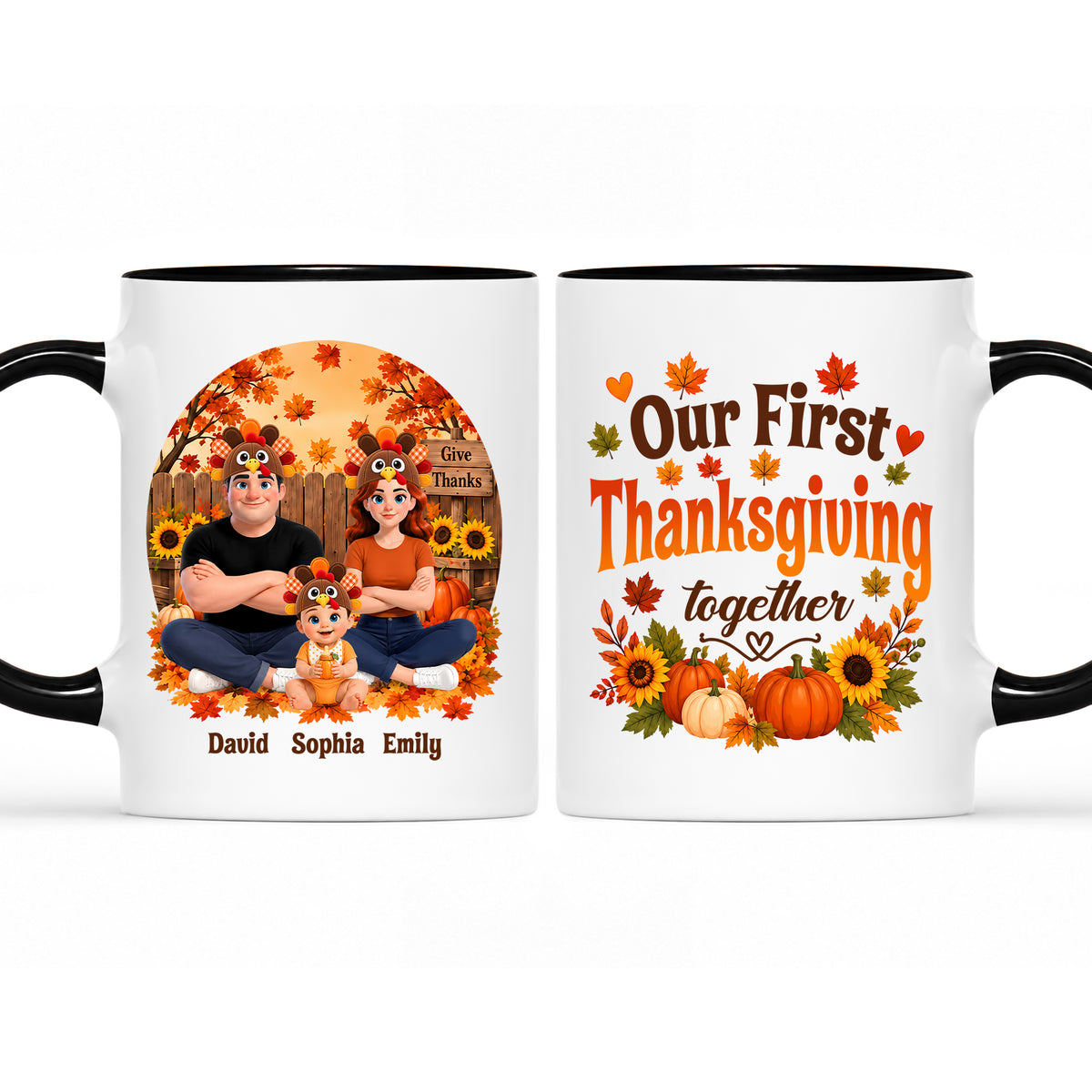 Personalized Thanksgiving Accent Mug – Our First Thanksgiving Together Mug - New Family Thanksgiving Gift