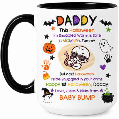 Personalized Baby's First Halloween Mug for New Dad, From Baby Bump - Halloween Gift for New Family
