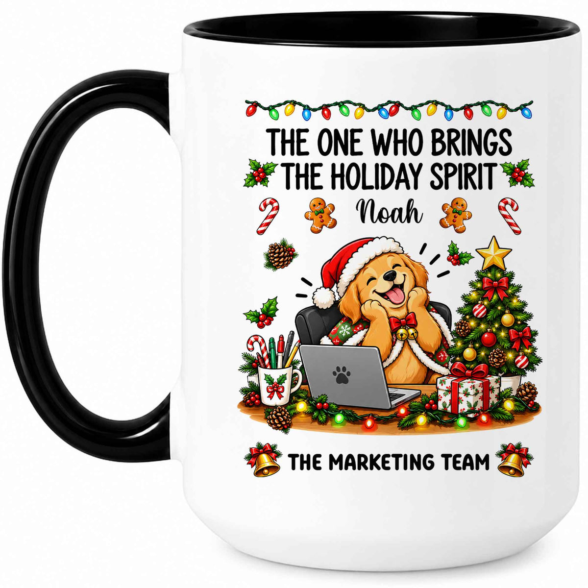 Personalized Christmas Mug for Coworkers - Custom Name Funny Office Coffee Cup - Christmas Gift for Coworkers, Colleagues