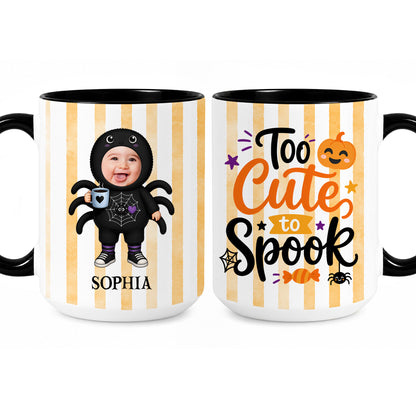 Personalized Halloween Baby Mug - Custom Photo Baby Kid Accent Mug - Cute Spooky Baby Gift