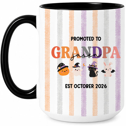 Personalized Halloween New Grandpa Grandma Mug Set - Custom Promoted to Grandparents Accent Mug