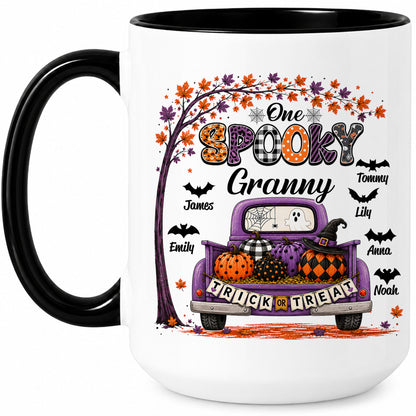 Personalized Halloween Accent Mug - One Spooky Granny Coffee Cup - Halloween Gift for Grandma, Mom