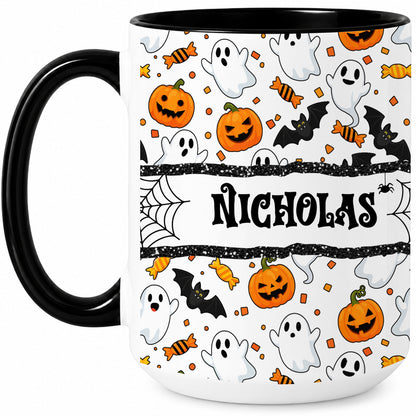 Personalized Halloween Name Mug - Cute Spooky Halloween Accent Mug - Halloween Lovers Gift
