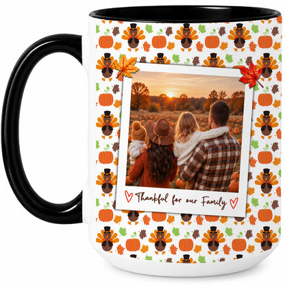 Personalized Thanksgiving Mug - Custom Photo & Message Accent Mug - Family Thanksgiving Gift