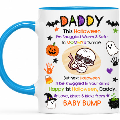 Personalized Baby's First Halloween Mug for New Dad, From Baby Bump - Halloween Gift for New Family