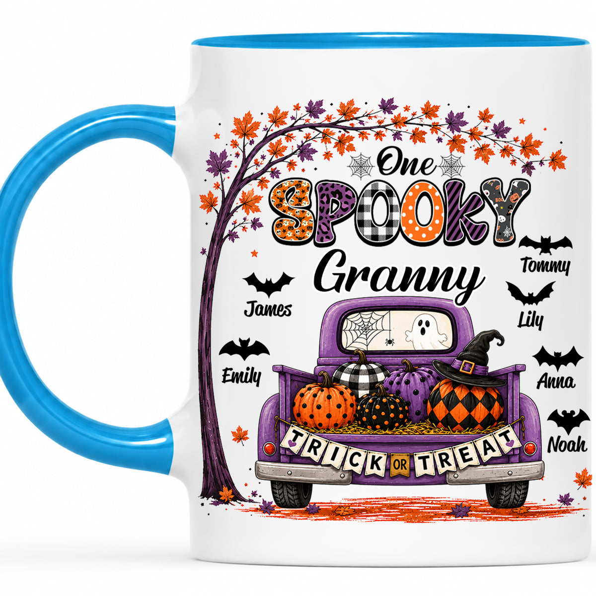 Personalized Halloween Accent Mug - One Spooky Granny Coffee Cup - Halloween Gift for Grandma, Mom