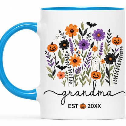 Personalized Halloween Grandparent Mug Set - Custom Grandma Grandpa Accent Mugs - New Grandparents Spooky Gift