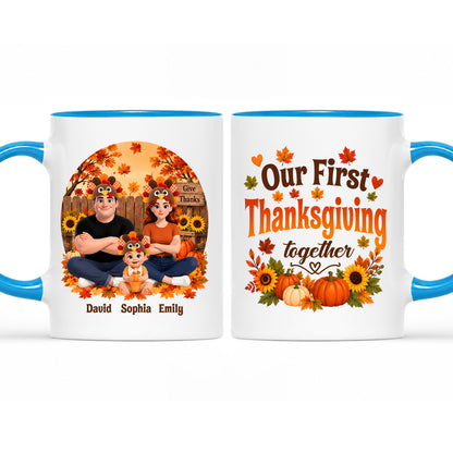 Personalized Thanksgiving Accent Mug – Our First Thanksgiving Together Mug - New Family Thanksgiving Gift