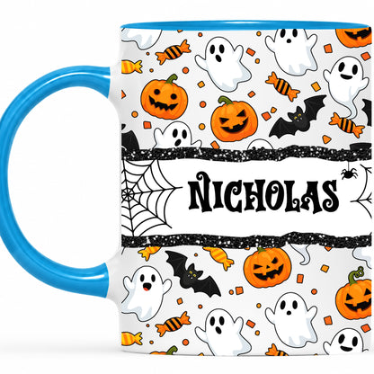 Personalized Halloween Name Mug - Cute Spooky Halloween Accent Mug - Halloween Lovers Gift