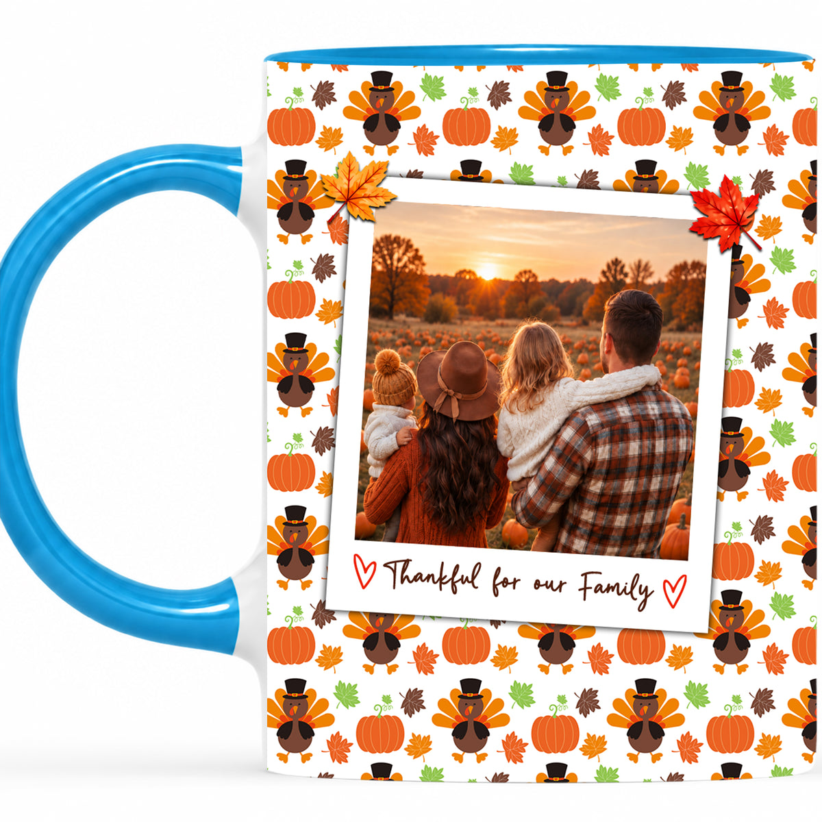 Personalized Thanksgiving Mug - Custom Photo & Message Accent Mug - Family Thanksgiving Gift