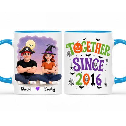 Personalized Halloween Couple Mug - Together Since Accent Mug - Halloween Gift for Couples