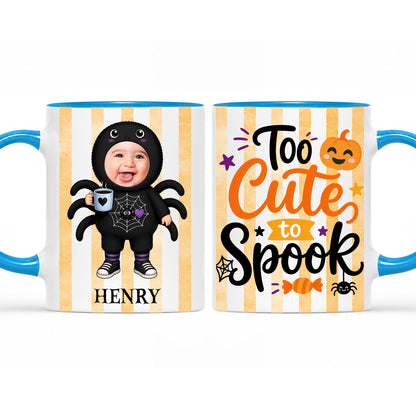 Personalized Halloween Baby Mug - Custom Photo Baby Kid Accent Mug - Cute Spooky Baby Gift