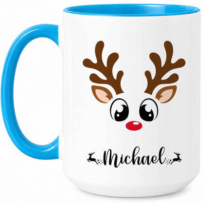 Personalized Christmas Matching Mug - Reindeer Mug Sets for Families, Groups, Businesses & Teams - Christmas Gift