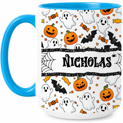 Personalized Halloween Name Mug - Cute Spooky Halloween Accent Mug - Halloween Lovers Gift