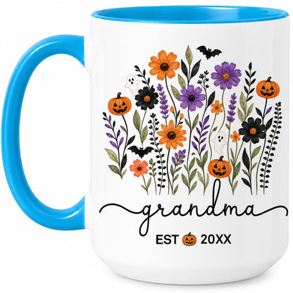 Personalized Halloween Grandparent Mug Set - Custom Grandma Grandpa Accent Mugs - New Grandparents Spooky Gift