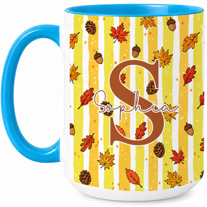 Personalized Thanksgiving Mug - Custom Name Fall Pumpkin Mug - Thanksgiving Gift for Friends, Self Gift