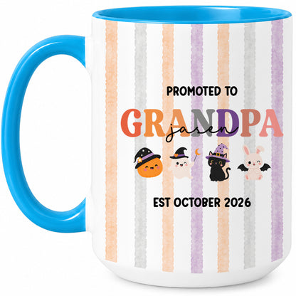 Personalized Halloween New Grandpa Grandma Mug Set - Custom Promoted to Grandparents Accent Mug