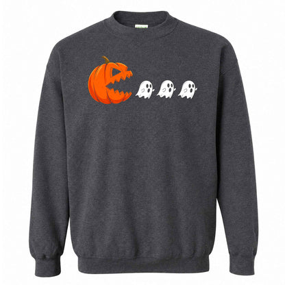 Pumpkin Ghost Graphic Halloween Sweatshirt, Spooky Season Jack O Lantern Shirt, Funny Halloween Gift