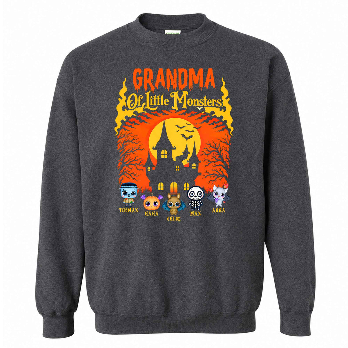 Personalized Grandma Monster Halloween Sweatshirt, Custom Characters & Names Halloween Family Gift