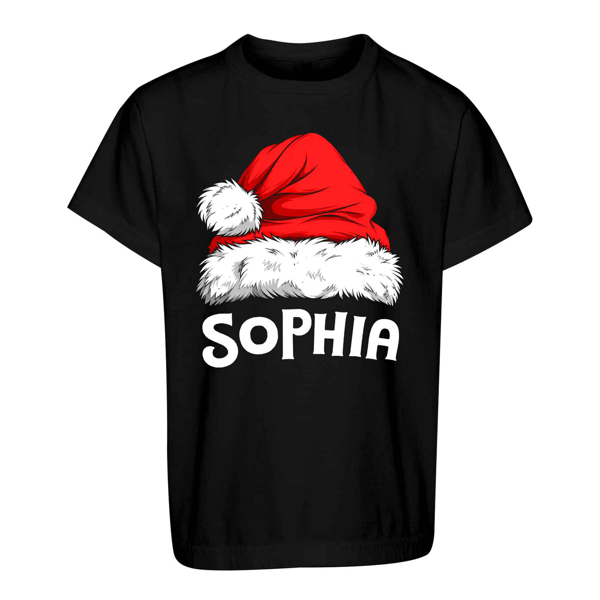 Personalized Family Christmas Shirts, Matching Santa Hat Tees, Custom Name Holiday Gift