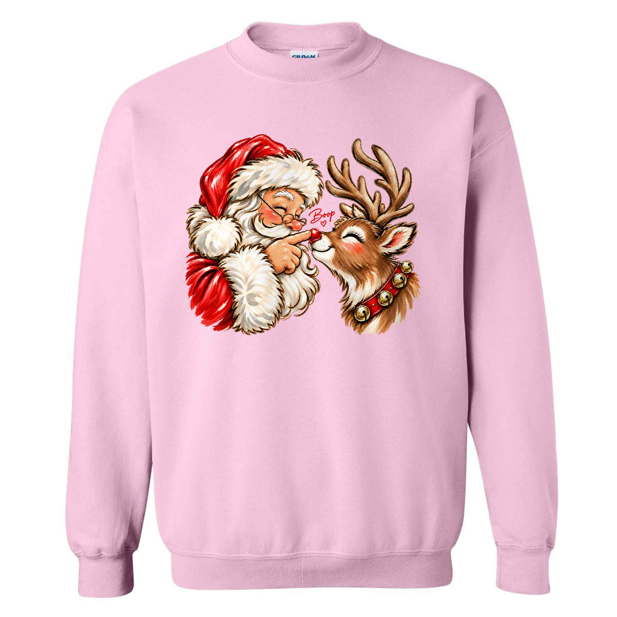 Funny Christmas Shirt  - Reindeer Santa Claus Boop T-shirt Sweatshirt - Trendy Christmas Gift for Friends, Self Gift