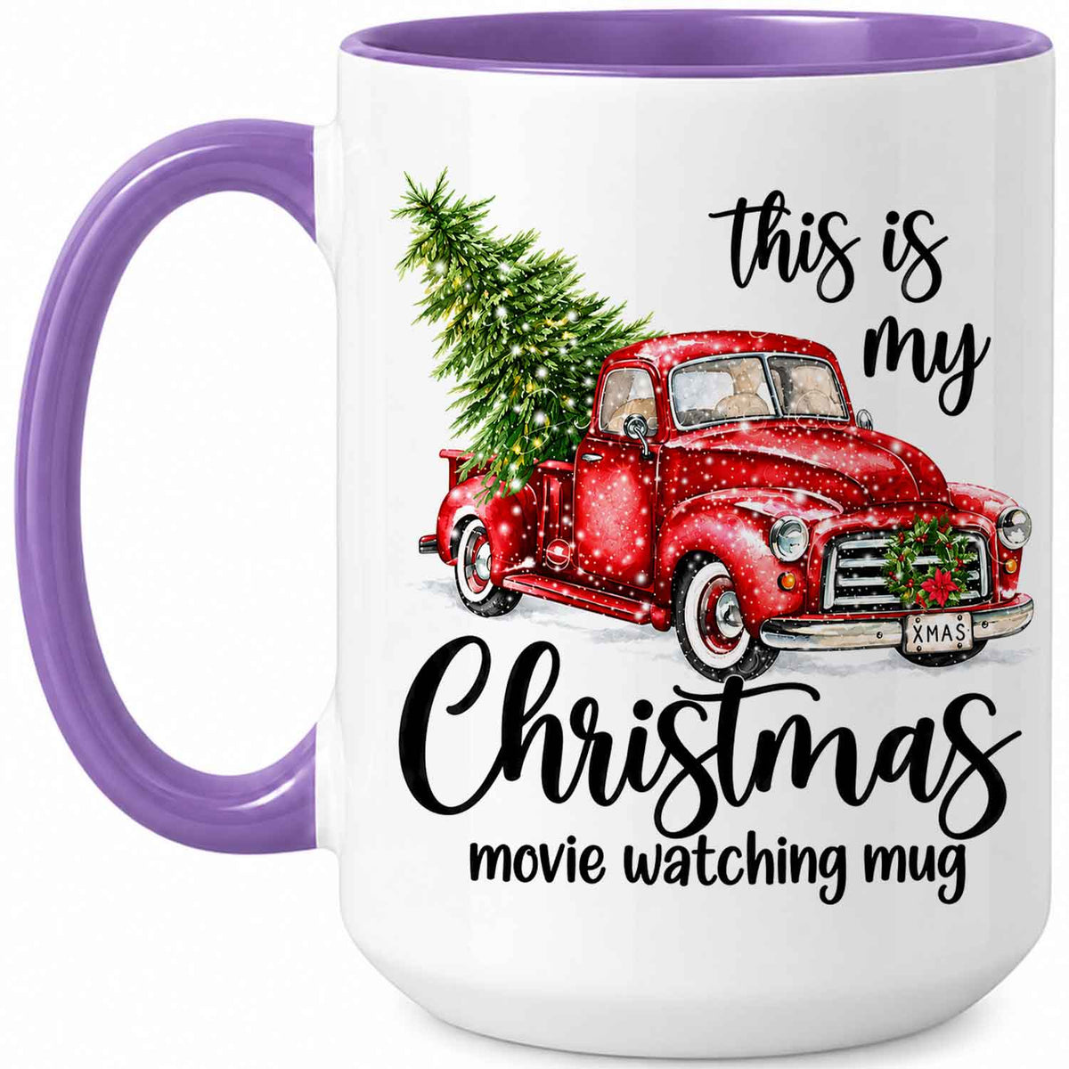 Christmas Movie Mug, Red Truck Christmas Tree Coffee Mug, Holiday Gift for Family