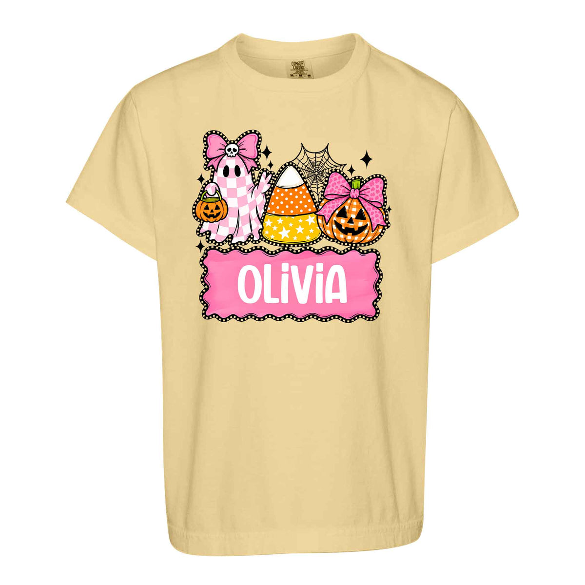Personalized Halloween Sweatshirt, Custom Name Spooky Ghost Pumpkin, Halloween Gift for Boy & Girl