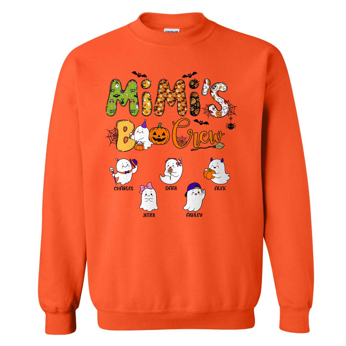 Personalized Halloween Shirt - Mimi's Boo Crew T-Shirt Sweatshirt - Spooky Season Gift for Mom, Grandma