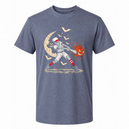 Baseball Skeleton Graphic Halloween Sweatshirt, Spooky Baseball Player Shirt, Funny Halloween Gift