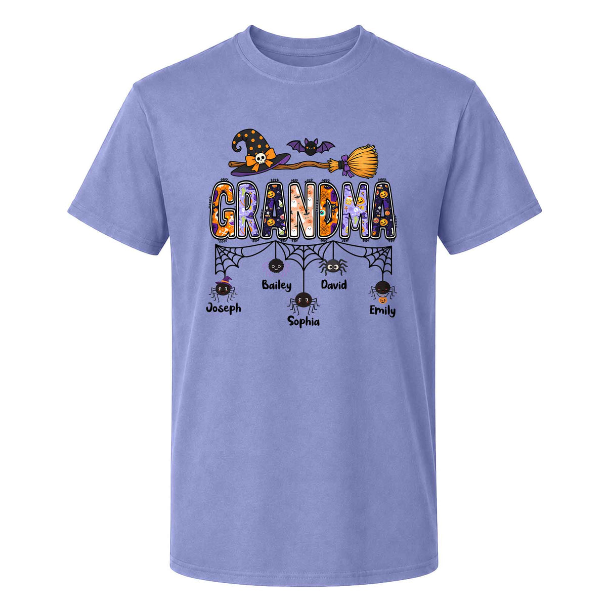 Personalized Halloween Grandma Shirt - Custom Name Spider Web - Halloween Gift for Grandma, Mom