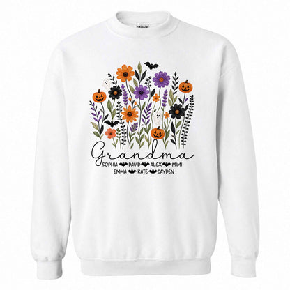 Personalized Halloween Grandma Shirt - Custom Name T-Shirt Sweatshirt - Gift for Family, Spooky Season Gift
