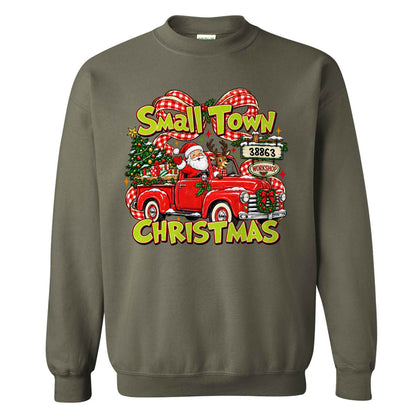 Personalized Christmas Shirt  - Small Town Christmas Tshirt Sweatshirt - Gift for Friends, Self Gift