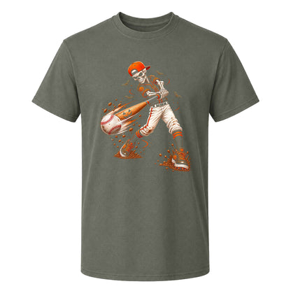 Baseball Skeleton Graphic Halloween Sweatshirt, Spooky Baseball Player Shirt, Funny Halloween Gift