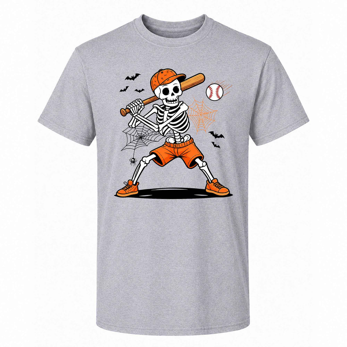 Baseball Skeleton Graphic Halloween Sweatshirt, Spooky Baseball Player Shirt, Funny Halloween Gift