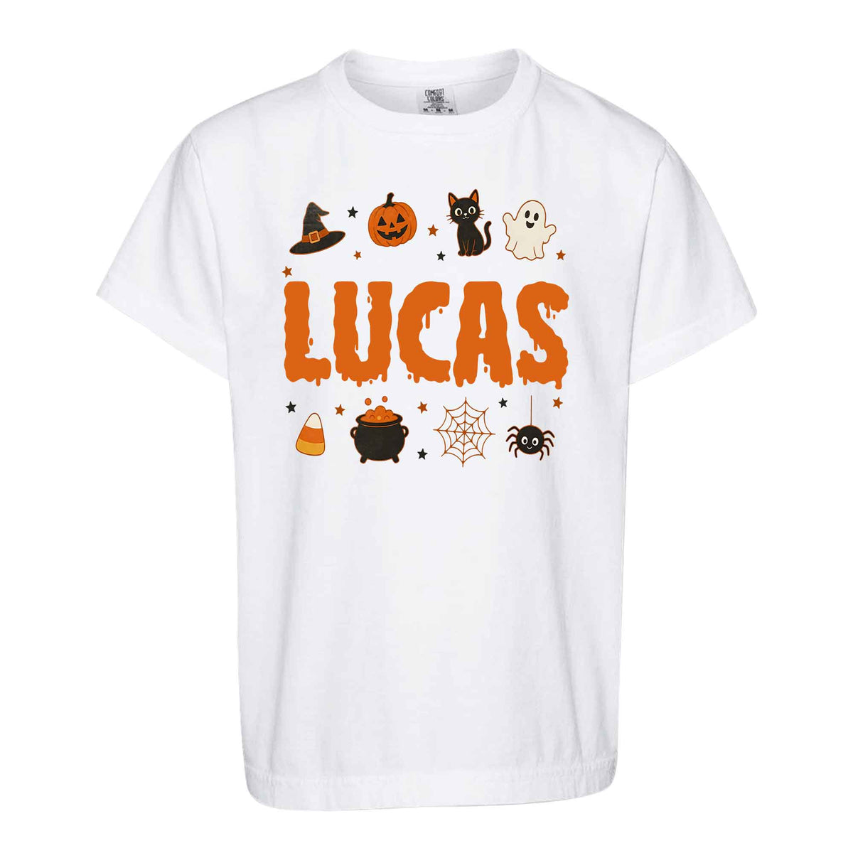 Personalized Halloween Sweatshirt, Custom Name Spooky Ghost Pumpkin, Halloween Gift for Boy & Girl