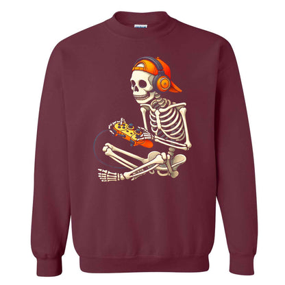 Skeleton Gamer Halloween Sweatshirt, Boys Pumpkin Gaming Shirt, Funny Halloween Gift