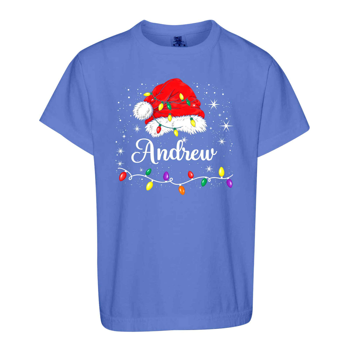 Personalized Family Christmas Shirts, Matching Santa Hat Tees, Custom Name Holiday Gift