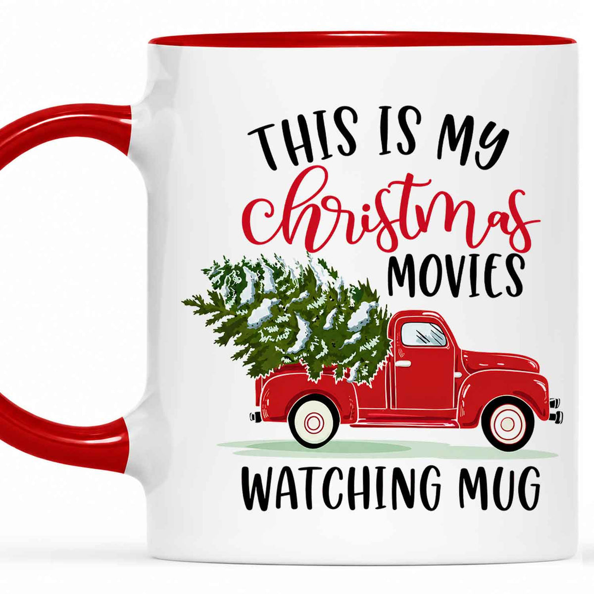 Christmas Movie Mug, Red Truck Christmas Tree Coffee Mug, Holiday Gift for Family