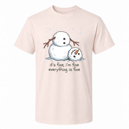 Funny Snowman Christmas Sweatshirt, Everything Is Fine Holiday Graphic Tee, Christmas Gift