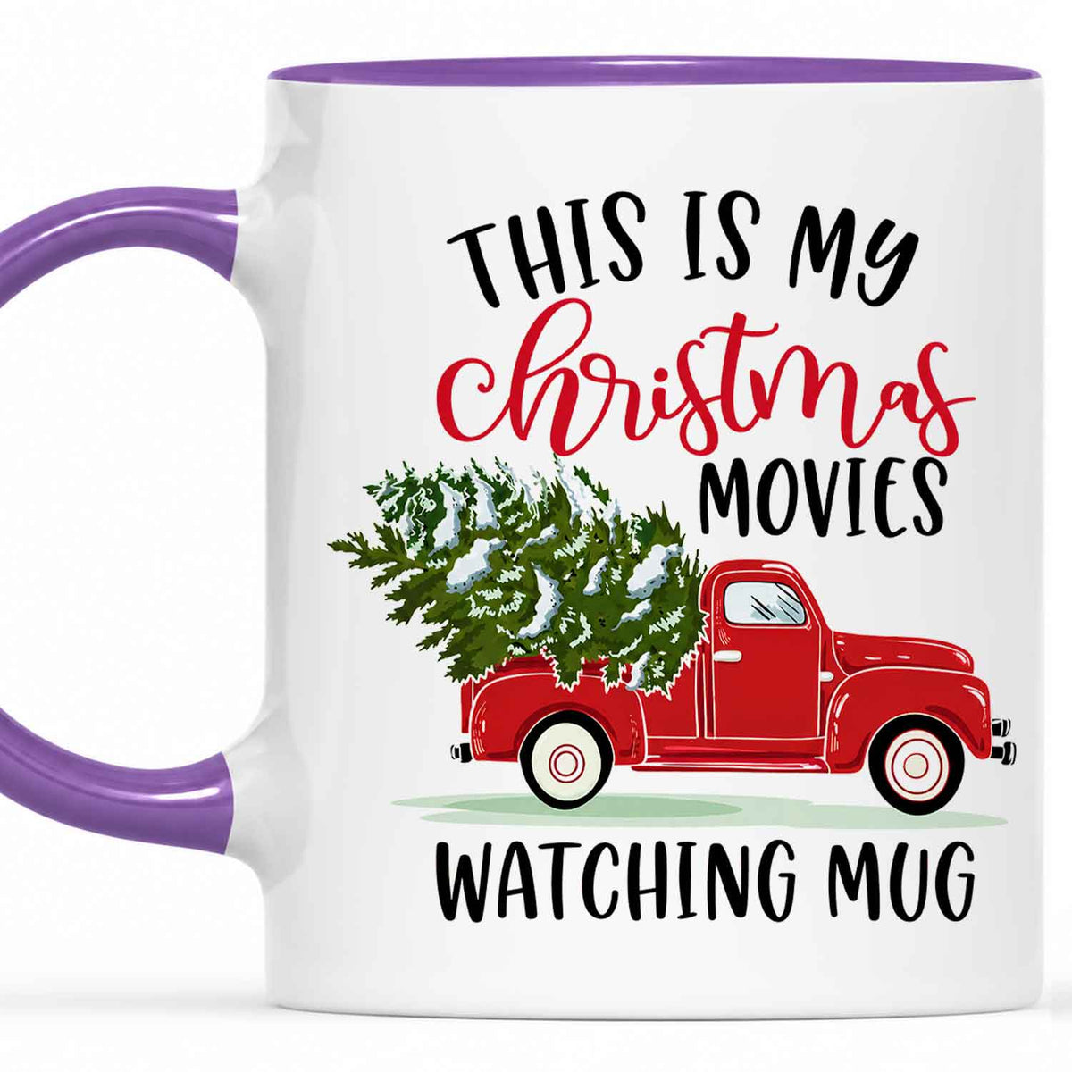Christmas Movie Mug, Red Truck Christmas Tree Coffee Mug, Holiday Gift for Family