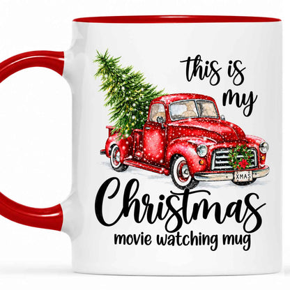 Christmas Movie Mug, Red Truck Christmas Tree Coffee Mug, Holiday Gift for Family